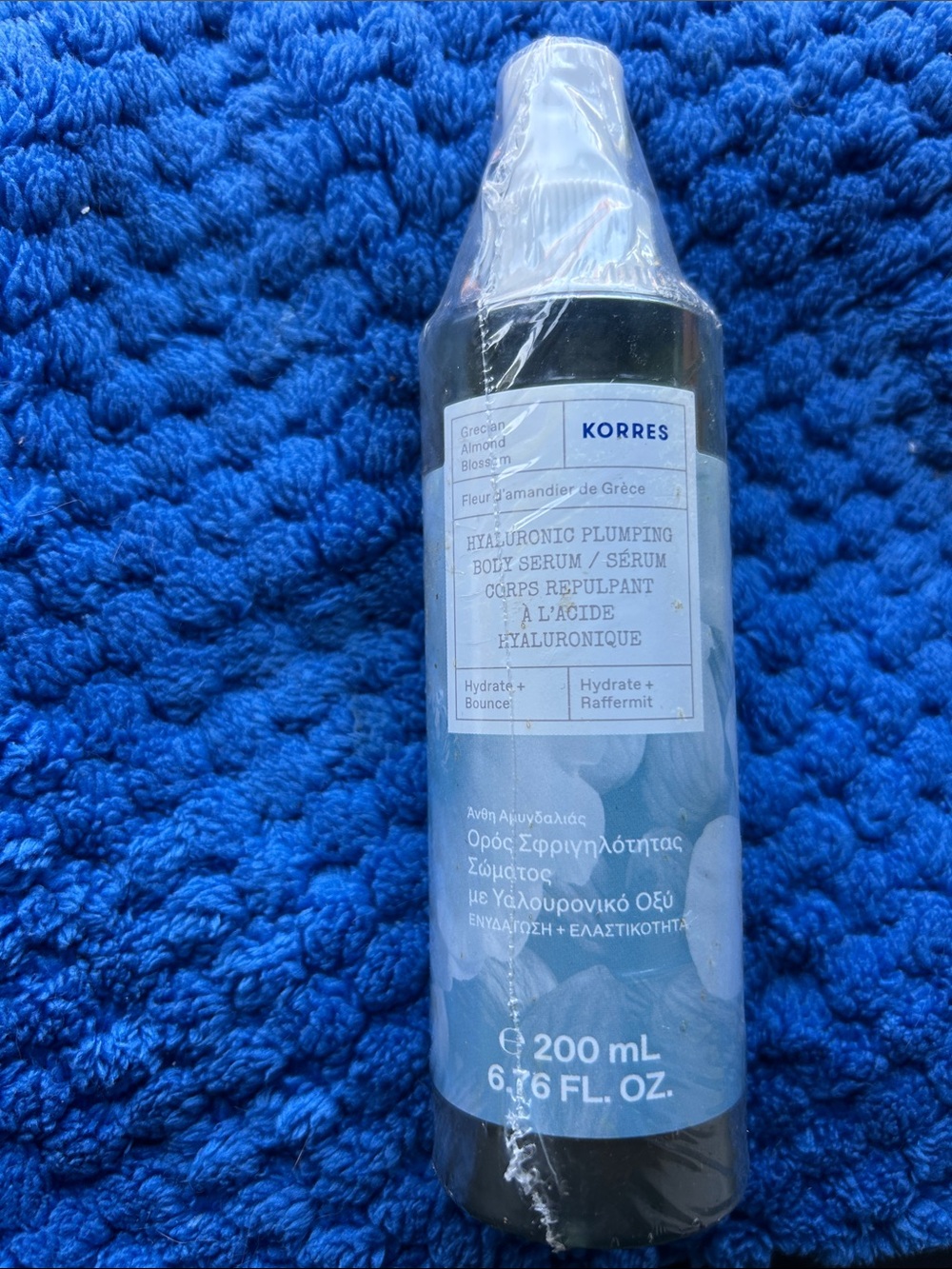 Korres Hyaluronic Plumping Body Serum 6.7oz Grecian Almond Blossom FACTORY SEAL